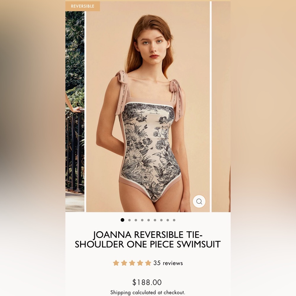 visual mood JOANNA REVERSIBLE TIE-SHOULDER ONE PIECE SWIMSUIT